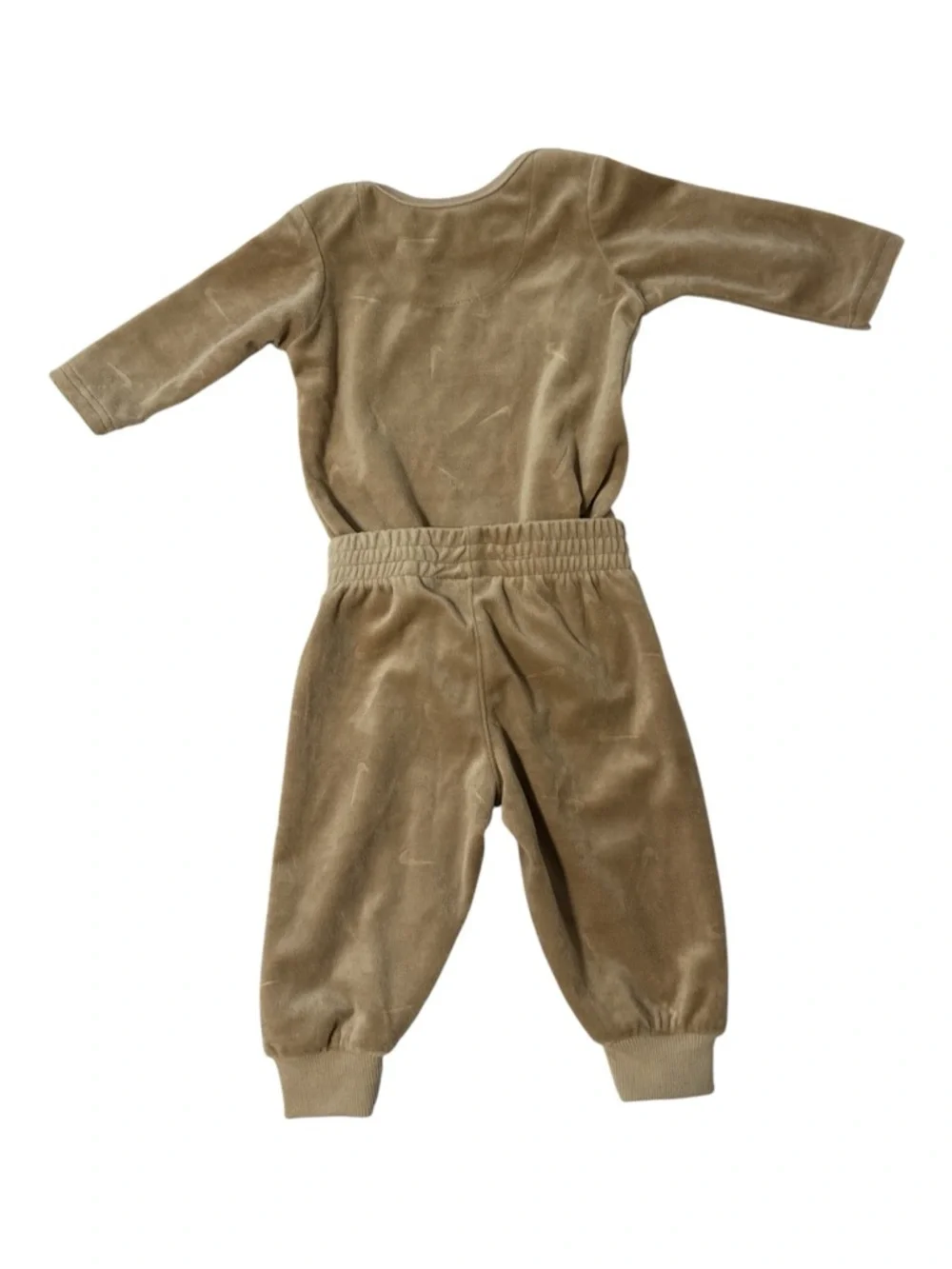 Nike Toddler Velour Tracksuit Set Taupe White Logo Size 3M Soft Cozy‎ Unisex - Picture 6 of 8